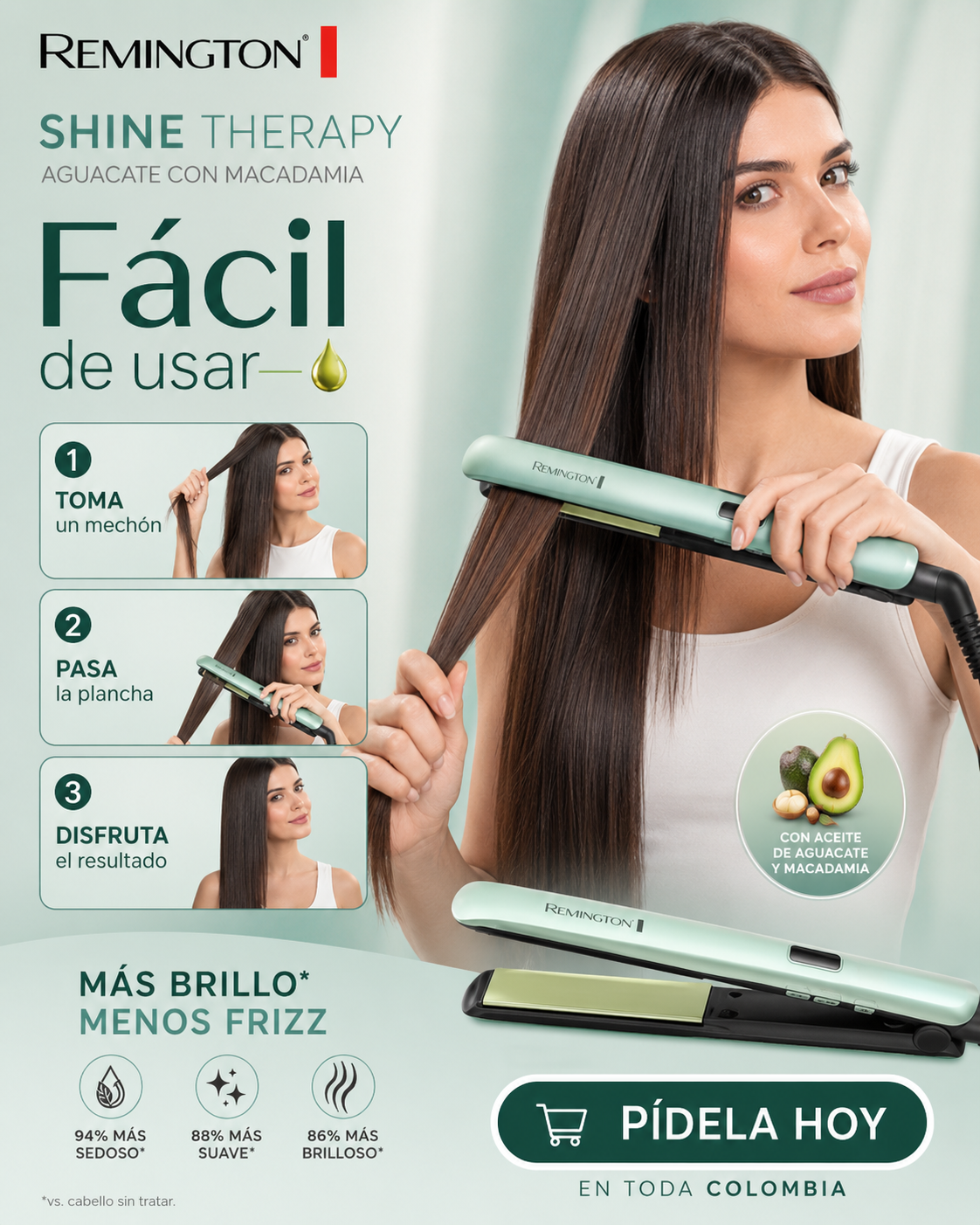 PLANCHA DE AGUACATE REMINGTON SHINE