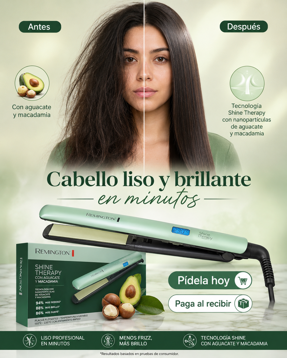 PLANCHA DE AGUACATE REMINGTON SHINE