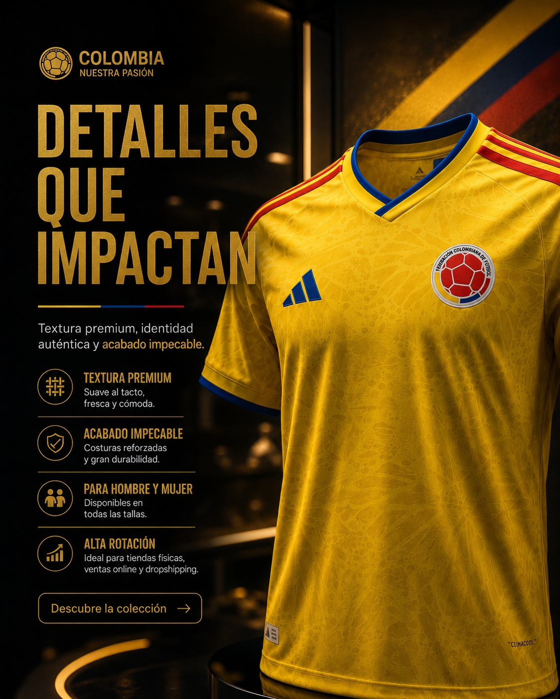 CAMISETA SELECCIÓN COLOMBIA CALIDAD
