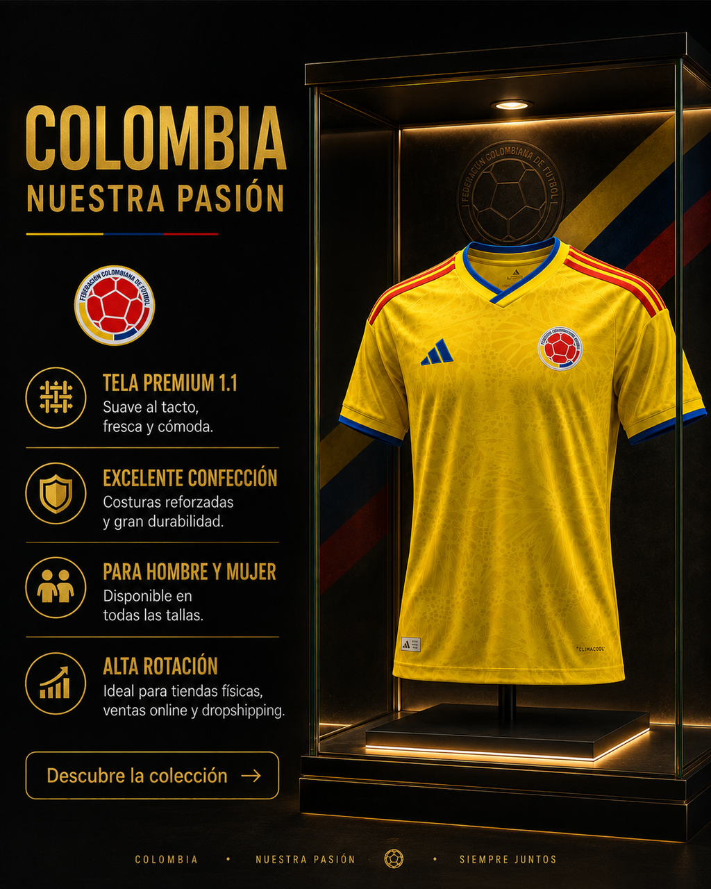 CAMISETA SELECCIÓN COLOMBIA CALIDAD